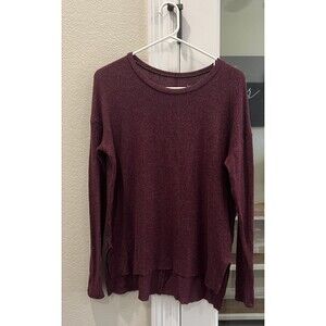 American Eagle Soft & Sexy Plush Top Small Burgundy Space Dye High Low